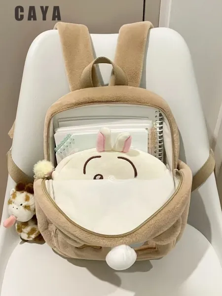 Design Dessert Bear Plush Mini Backpack Beige Mini Backpack - 8