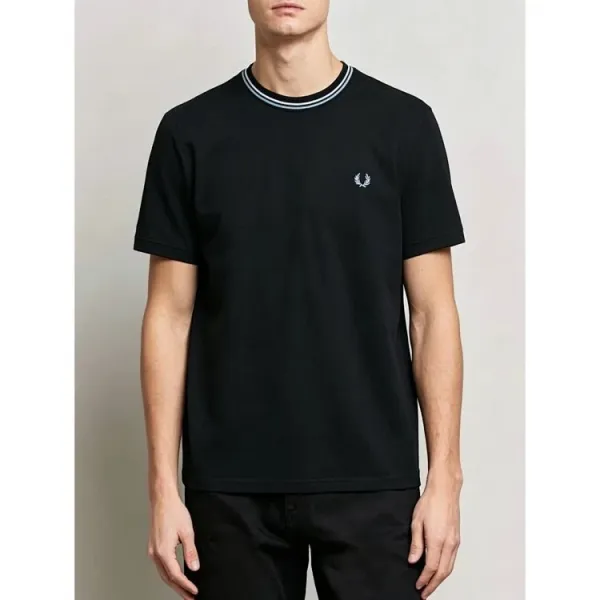 Fred Perry T-Shirt with Laurel Wreath Logo in Charcoal Gray - 6