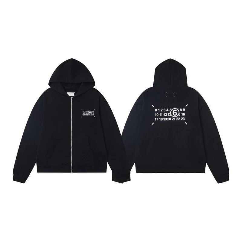 Maison Margiela Paint Splatter White Black Hooded Sweatshirt