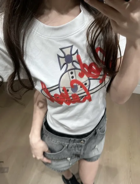 Vivienne Westwood Red Label Orb Logo T-Shirt Light Blue - 5
