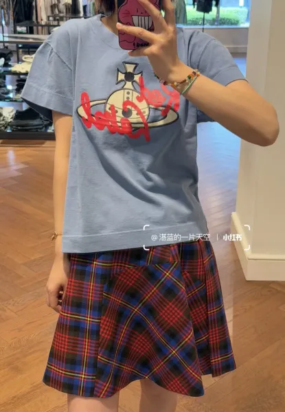 Vivienne Westwood Red Label Orb Logo T-Shirt Light Blue - 6