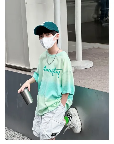 Design boothroyd Gradient Print T-Shirt in Mint Green T-Shirts - 35