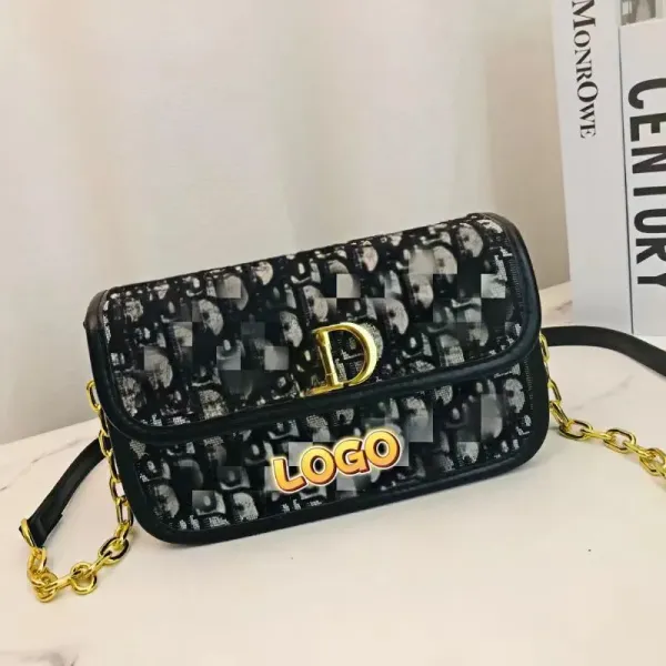 Dior Oblique Print Mini Chain Shoulder Bag Black - 10
