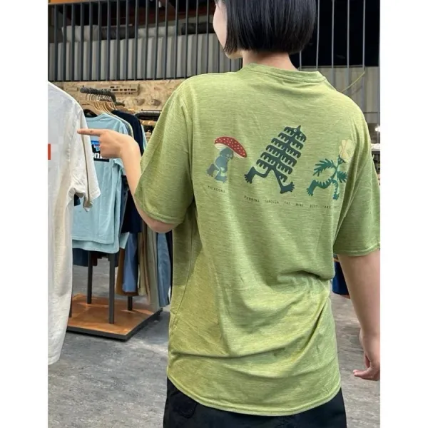 Patagonia Running Through the Mind, Body and Spirit T-Shirt Olive Green T-Shirt - 13