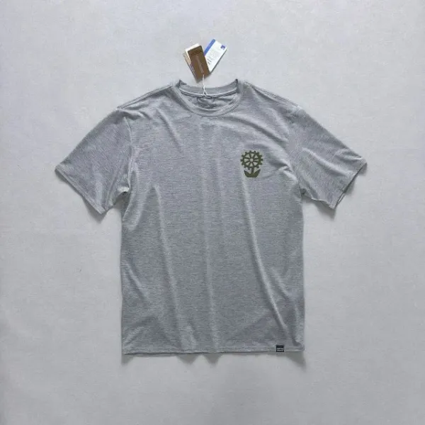 Patagonia Running Through the Mind, Body and Spirit T-Shirt Olive Green T-Shirt - 24