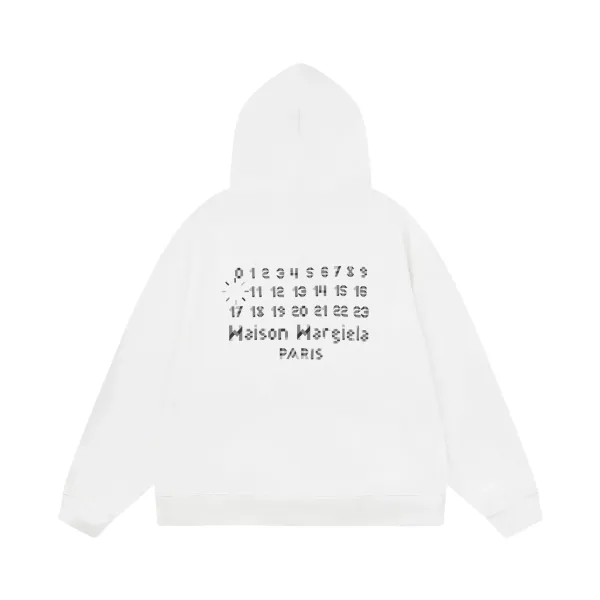 Maison Margiela Numbered Logo Hoodie White - 1