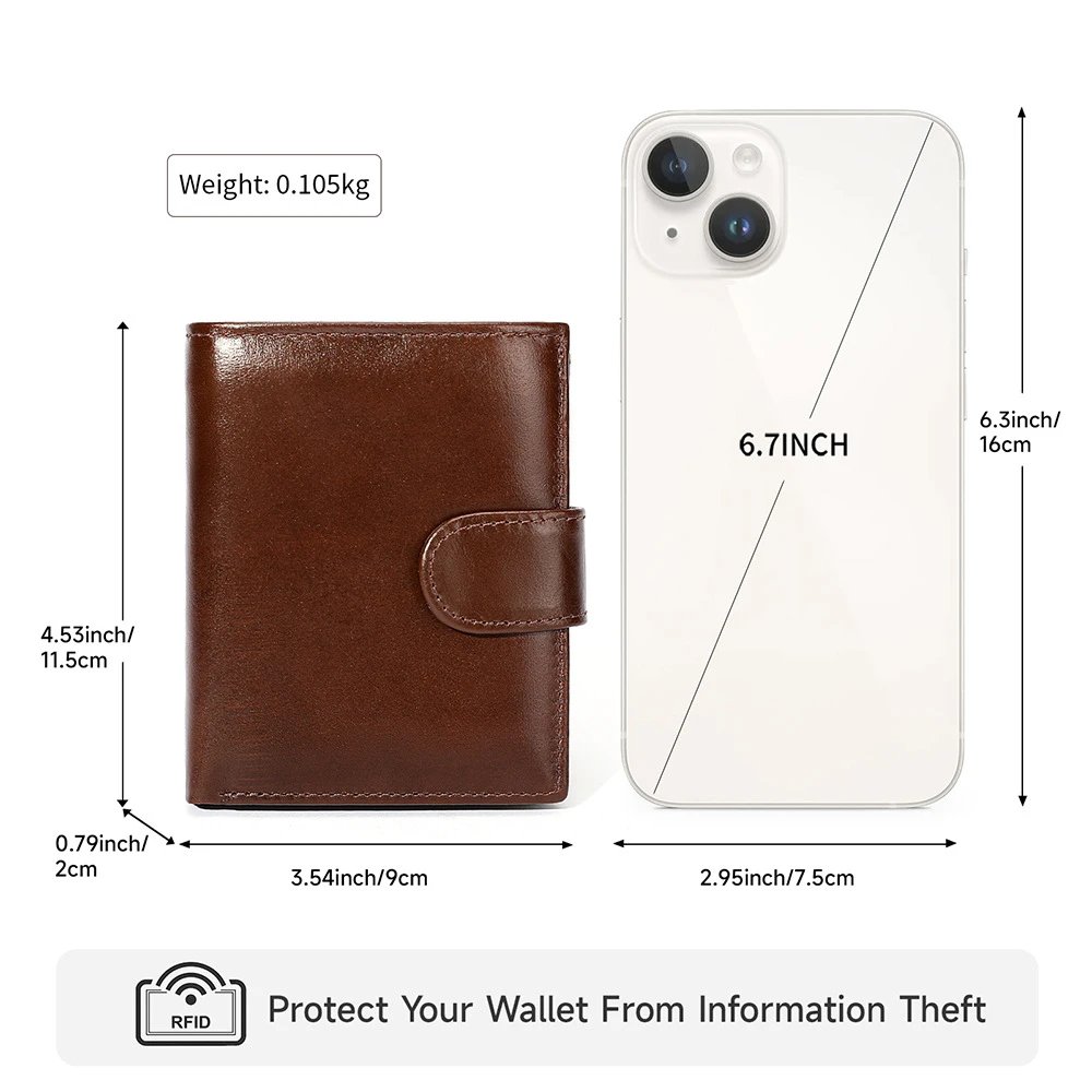 Premium Leather Brown Bifold Wallet Classic