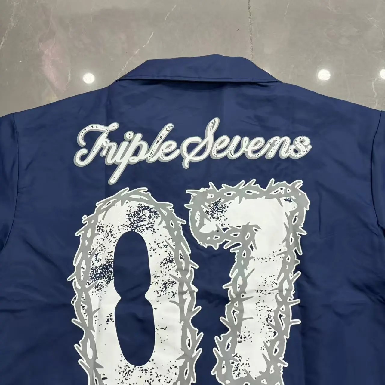 Design Triple Sevens Logo Print Nylon Shorts Gray Shorts - 30
