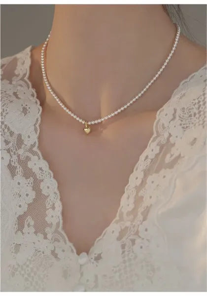Design Double Strand Pearl Necklace White Jewelry - 14