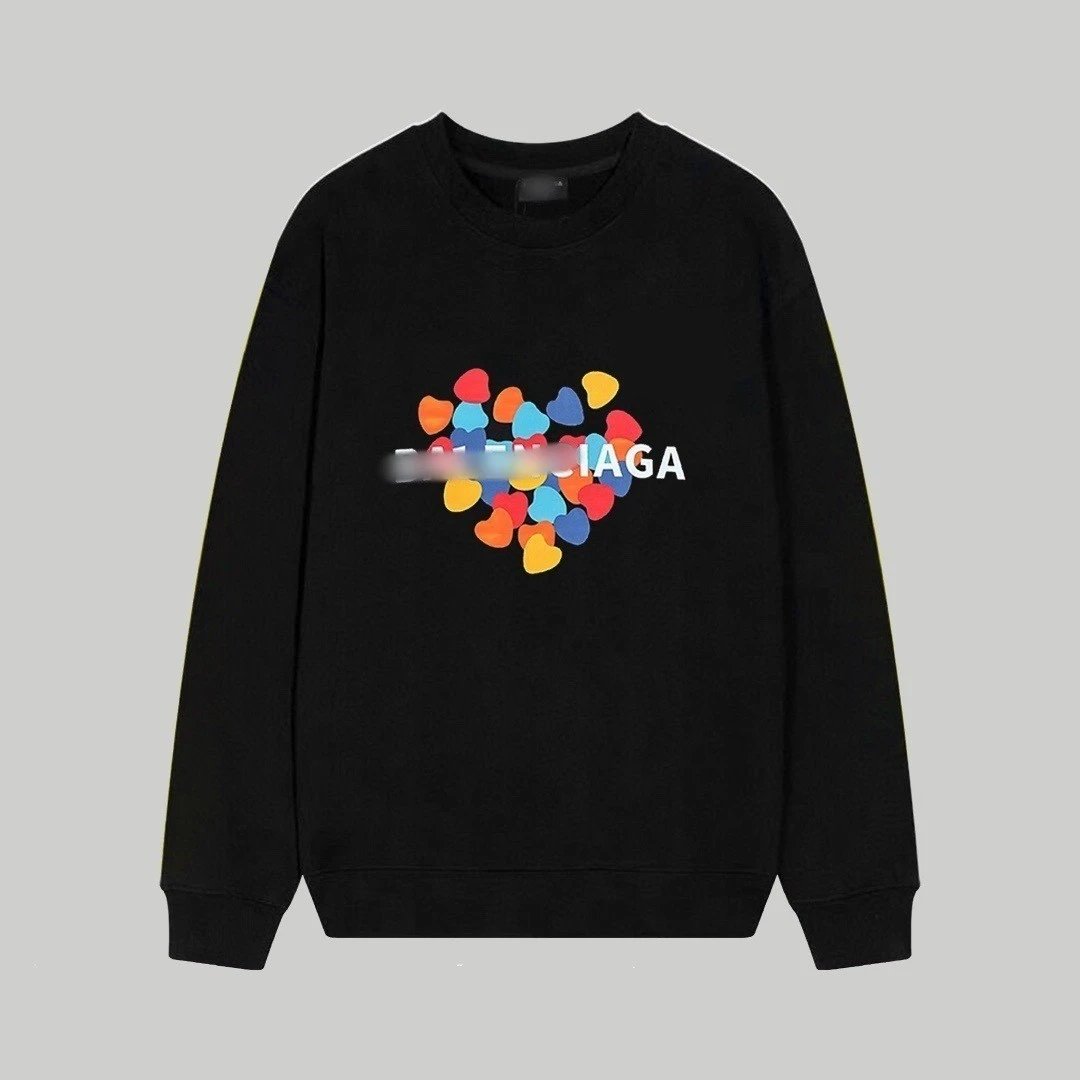 Balenciaga Logo Print White Black Crewneck Sweatshirt