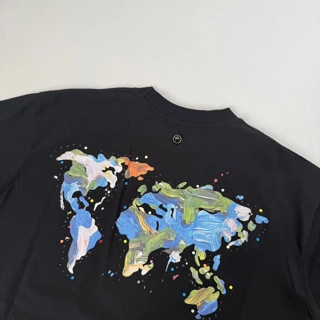 Design COOGI World Map Print Black T-Shirt T-Shirts - 22