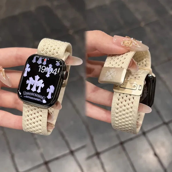 Chrome Hearts x Apple Watch Black Mesh Band with Cross Motif Smartwatch - 6