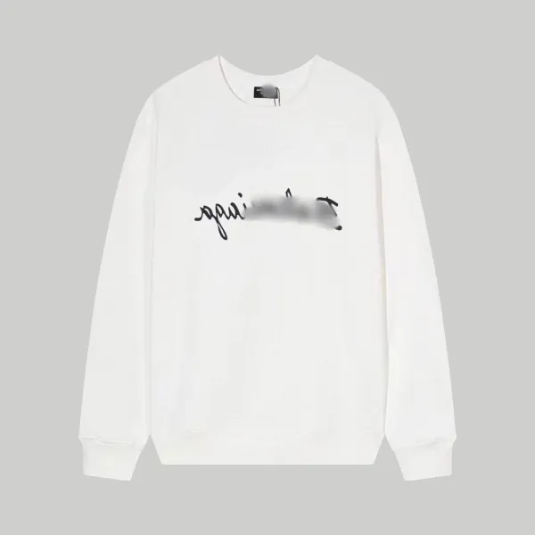 Design Script Print White Hoodie - 1