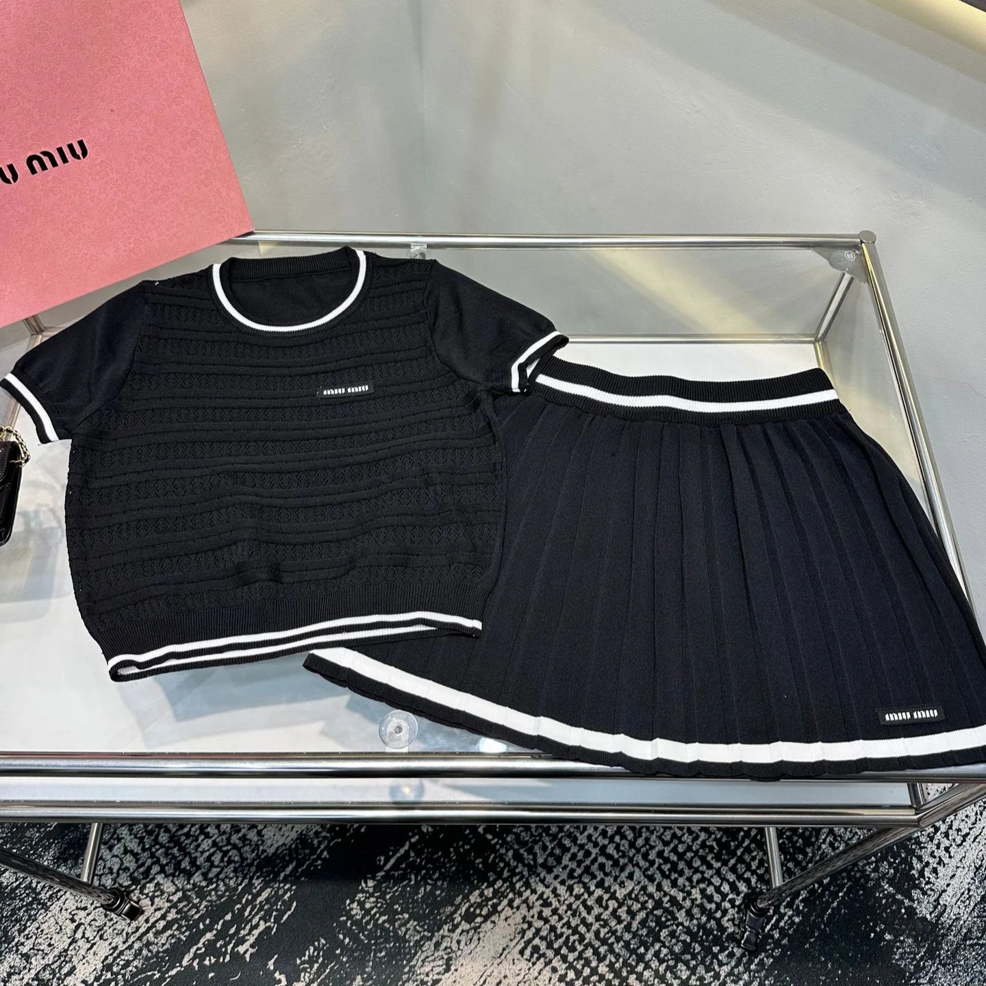 Miu Miu Knit Set White Tennis Style