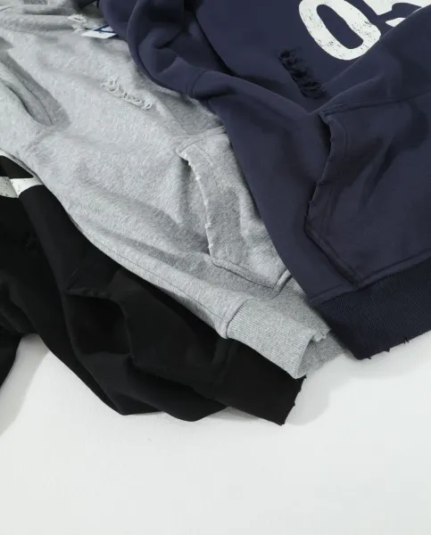 Design 05 Distressed Graphic Hoodie Gray - 8