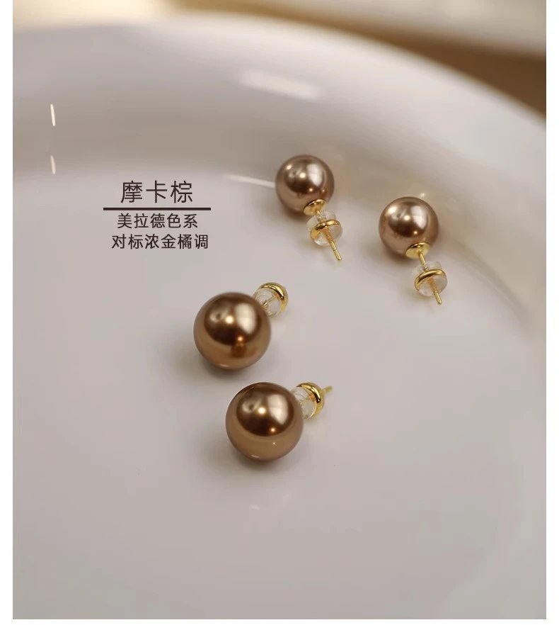 Design S999 Sterling Silver 10mm Pearl Stud Earrings Jewelry - 18