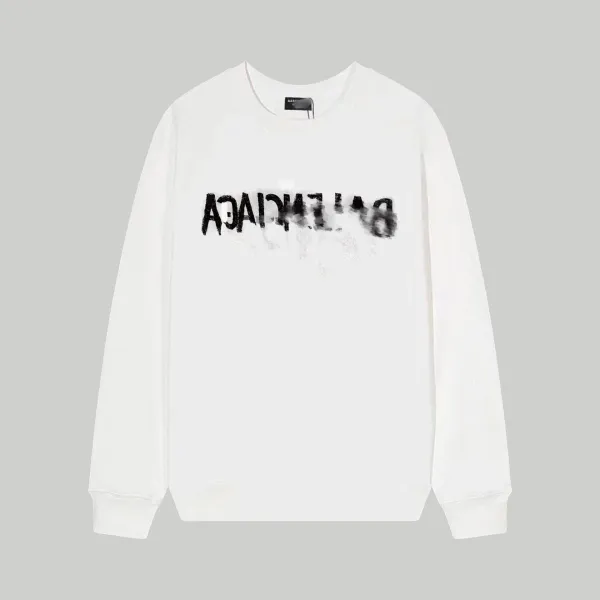 Balenciaga Distorted Logo White Hoodie - 1