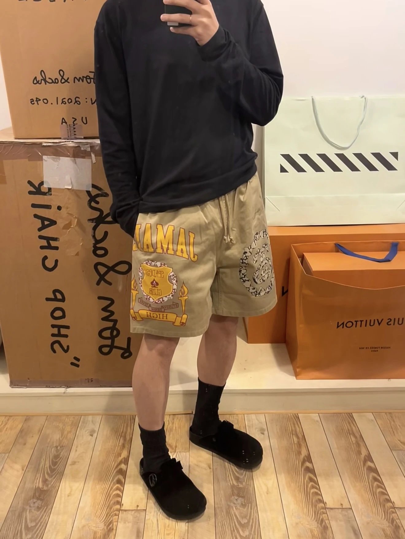 Stussy x Denim Tears Jamaica High Shorts Beige - 2