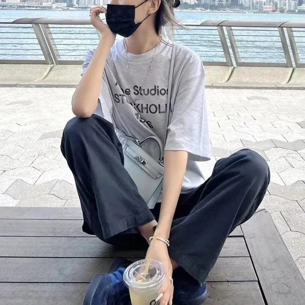 Acne Studios Stockholm 1996 Graphic T-Shirt Black and Gray - 9