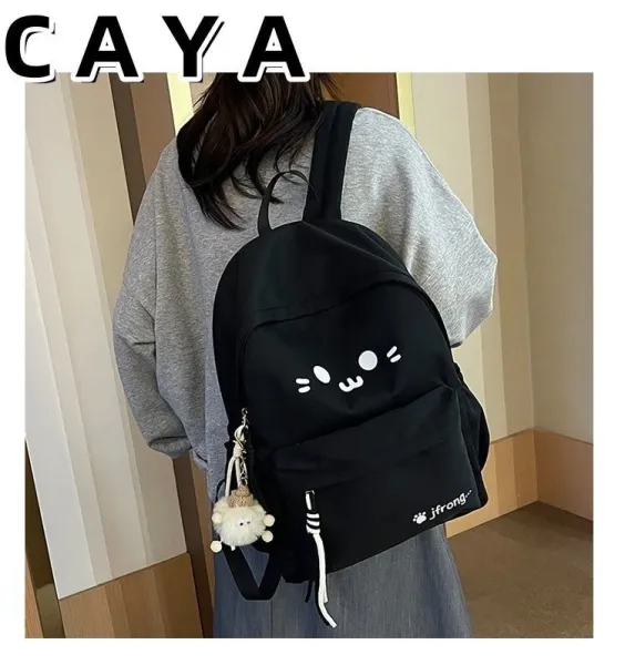Design CAYA Cat Face Black Casual Backpack - 17