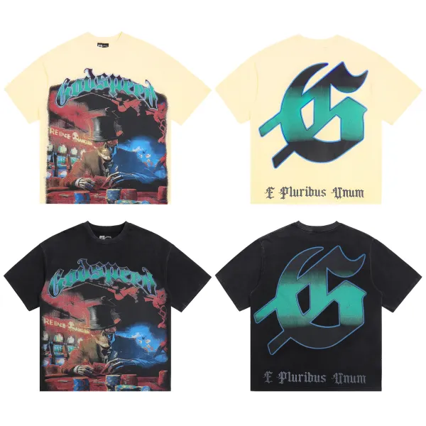 Godspeed Hollywood Fire Print Cream T-Shirt - 23
