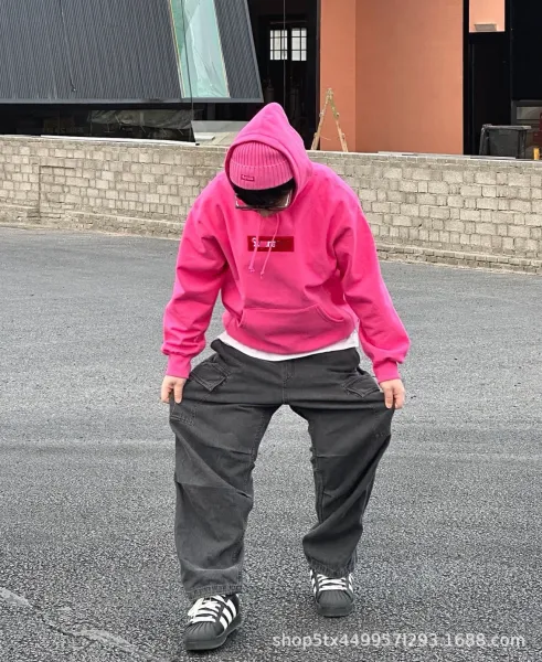 Design Box Logo Hoodie Pink Hoodie - 23