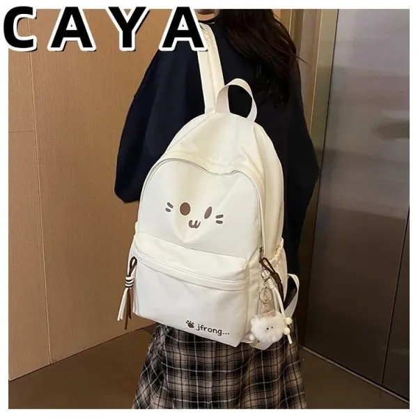 Design CAYA Cat Face Black Casual Backpack - 22