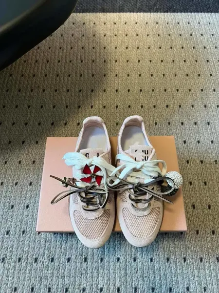 Maison Margiela Tabi Sneakers Pink Mesh with Red Windmill Charm - 1