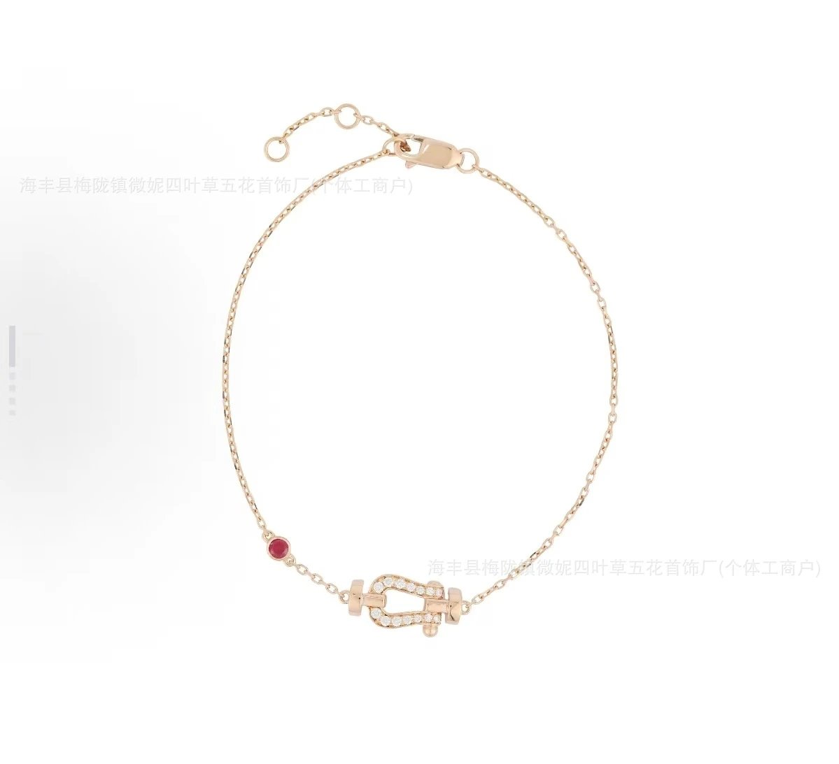 FRED Force 10 Bracelet Rose Gold with Ruby and Diamonds Jewelry
