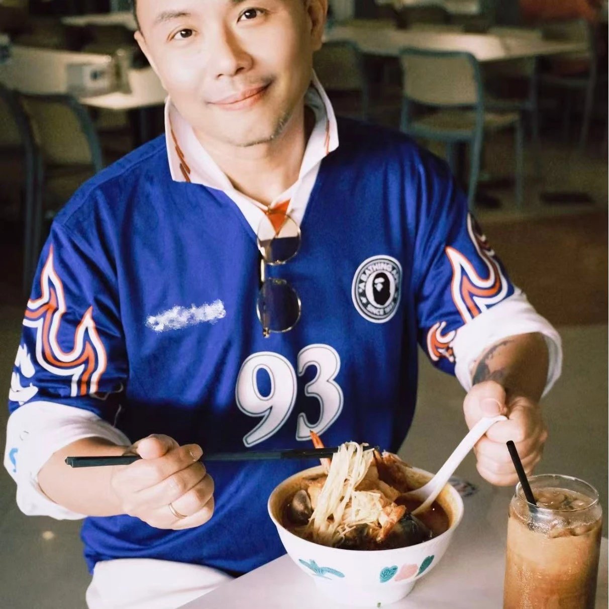 A Bathing Ape BAPE 90 Blue Sporty Jersey Shirt