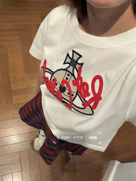 Vivienne Westwood Red Label Orb Logo T-Shirt Light Blue - 12