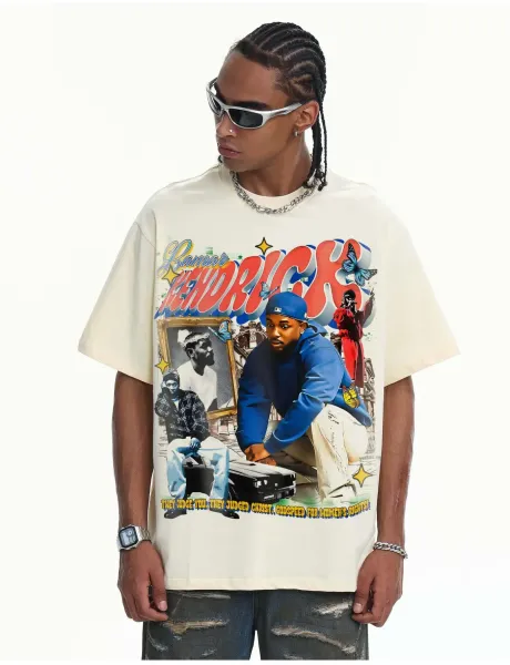 Design Kendrick Lamar Collage Graphic T-Shirt White - 20