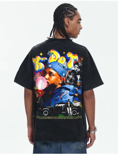 Design Kendrick Lamar Collage Graphic T-Shirt White - 23