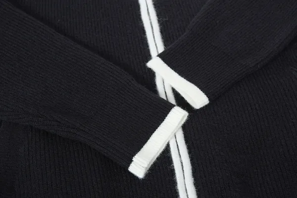 Stone Island Knit Cardigan Black with White Trim Outerwear.cardigan - 9