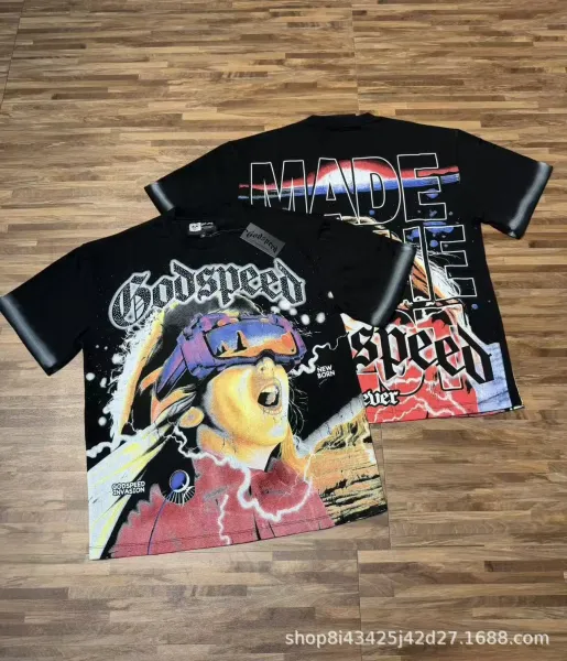 Godspeed Invasion Graphic Print Black T-Shirt - 1