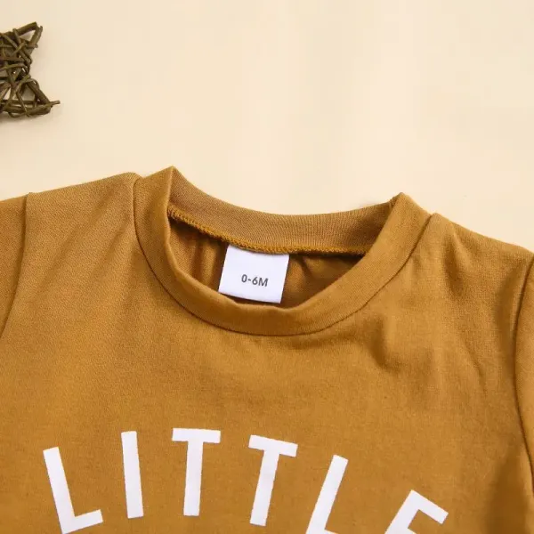 Design Little Dude Green Graphic T-Shirt and Checkerboard Shorts Set - 25