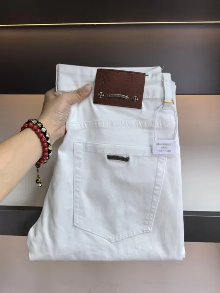 Chrome Hearts White Denim Jeans - 12