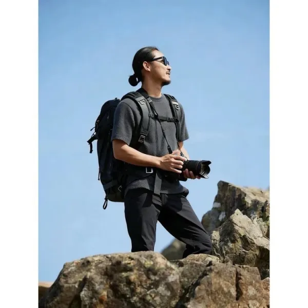 Design Yamatomichi Mountain and Road Pocket T-Shirt in Sage Green, Sky Blue, Charcoal Gray T-Shirts - 9