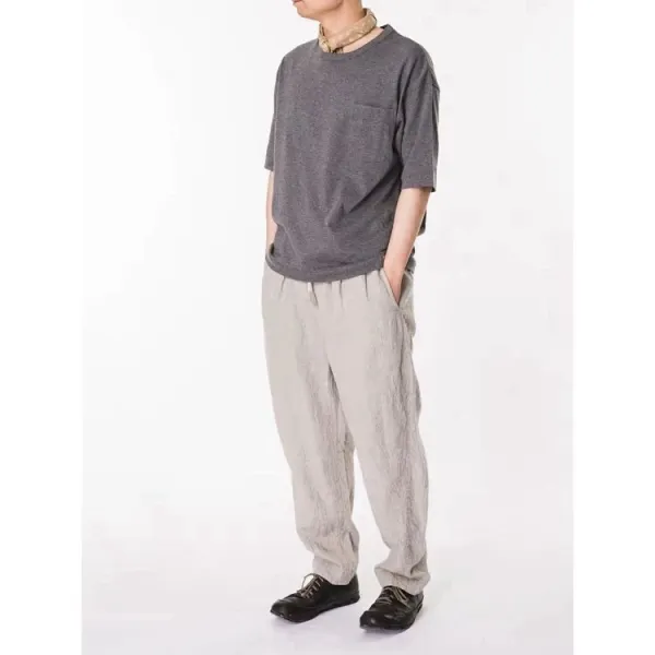 Design Yamatomichi Mountain and Road Pocket T-Shirt in Sage Green, Sky Blue, Charcoal Gray T-Shirts - 11