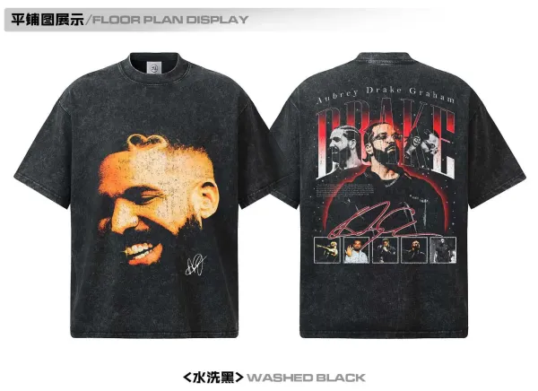Drake OVO x Design Drake Portrait Graphic T-Shirt White - 11
