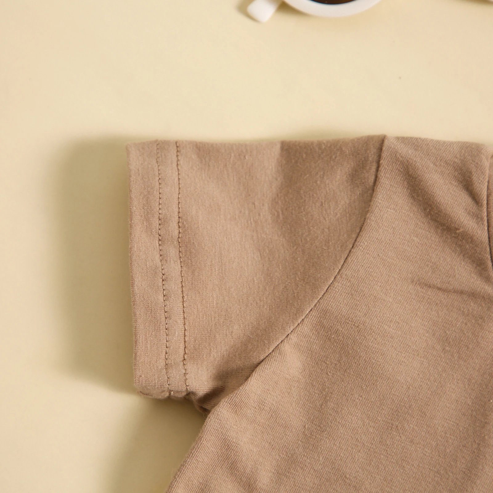Design Solid Sage Green Baby Set: Short-Sleeve T-Shirt + Drawstring Shorts - 7
