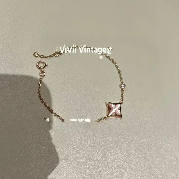 Louis Vuitton Monogram Flower Bracelet Rose Gold Pink Mother-of-Pearl Bracelet Jewelry - 1