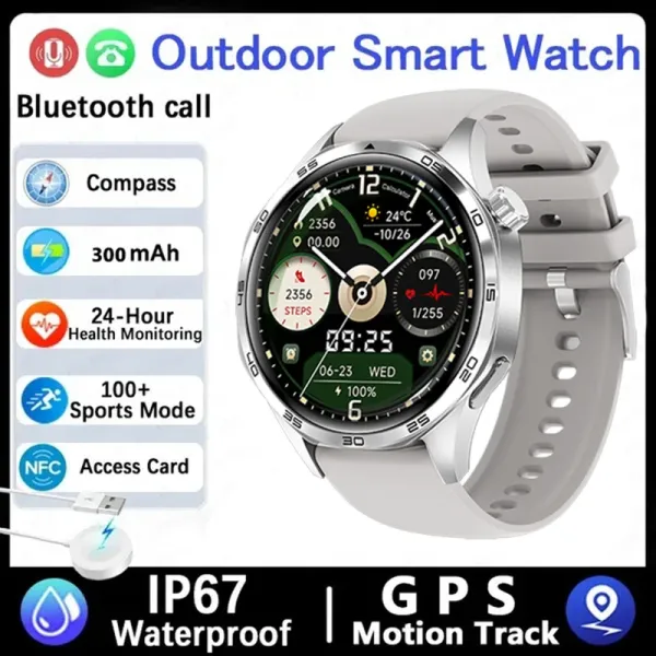 Design Outdoor Smart Watch Gray IP67 Waterproof Sports Smartwatch Smartwatches - 1