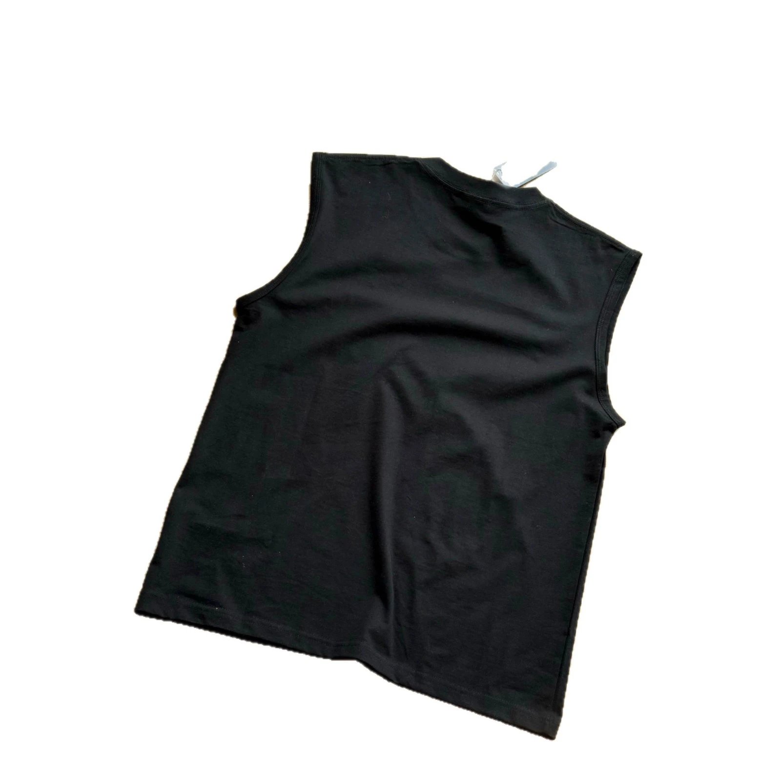 Cotton Sleeveless Round Neck Tank Top White Black Gray Minimalist