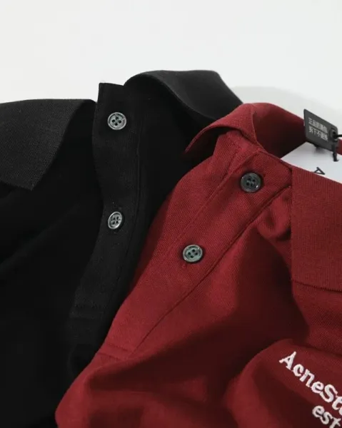 Acne Studios Logo Polo Shirt Black Tops Polo - 23