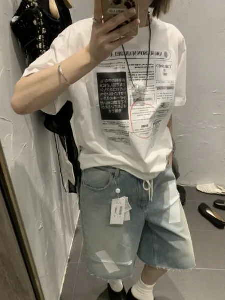 MM6 Maison Margiela Graphic Print White T-Shirt - 5