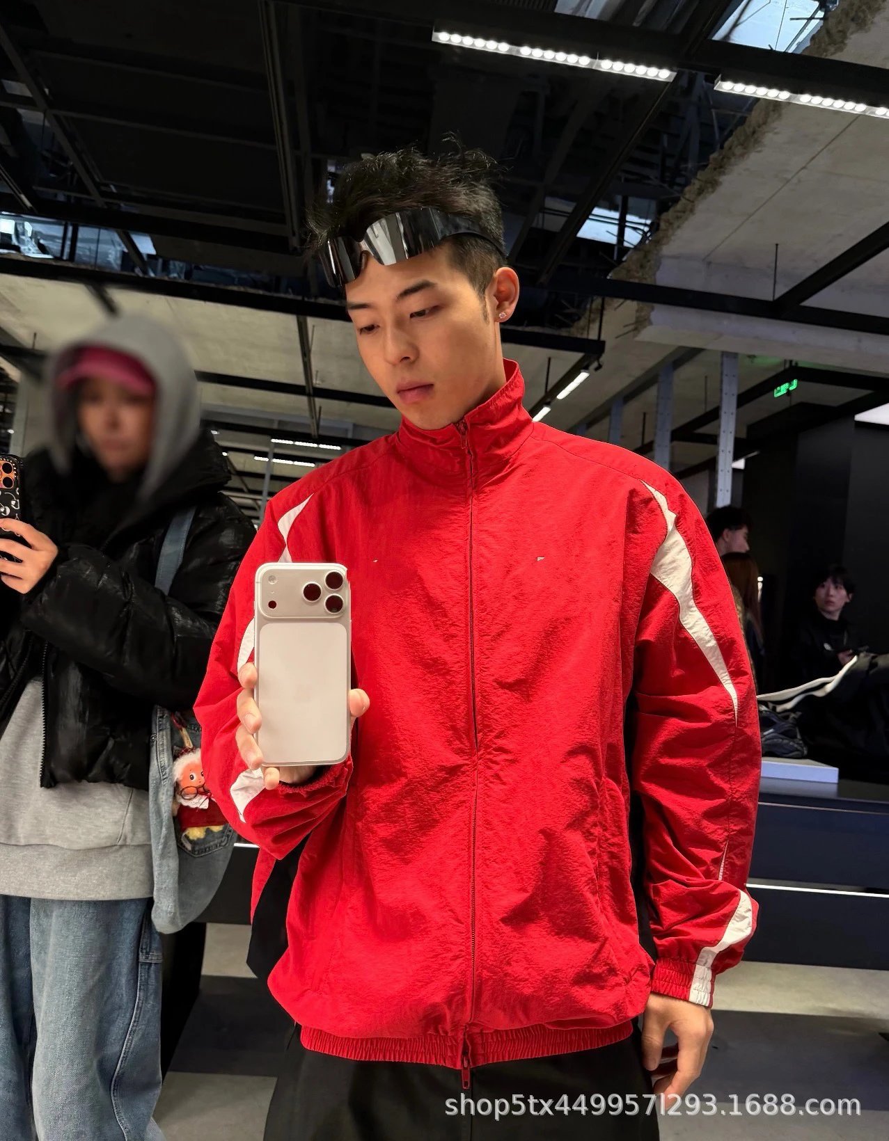 Design Windbreaker Jacket Black Red White Outerwear.windbreaker - 14