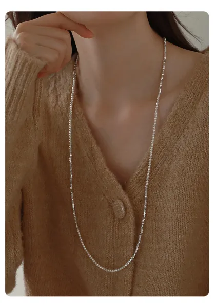 Design Pearl Chain Necklace with Magnetic, Yuanbao, and PAT Clasps Silver Jewelry - 14