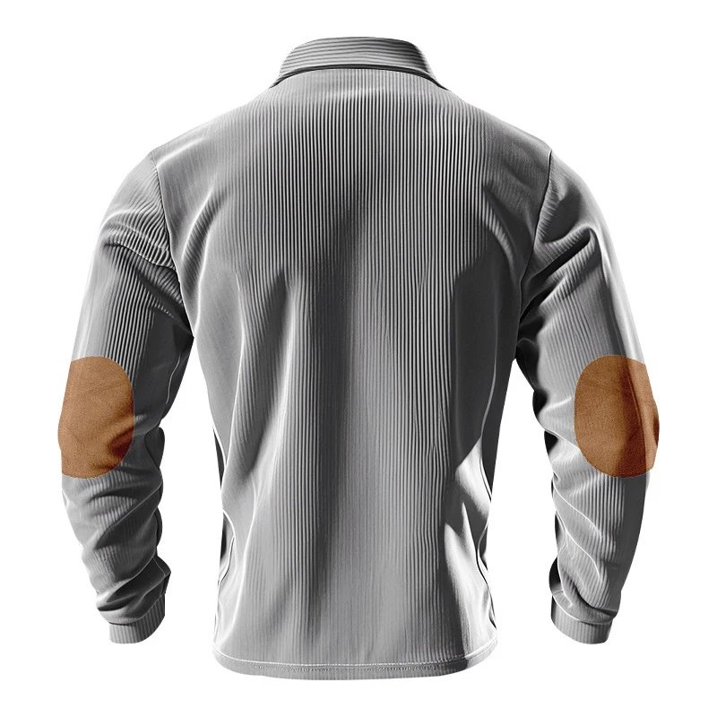 Design Corduroy Polo Shirt with Elbow Patches Black Tops.polo - 41