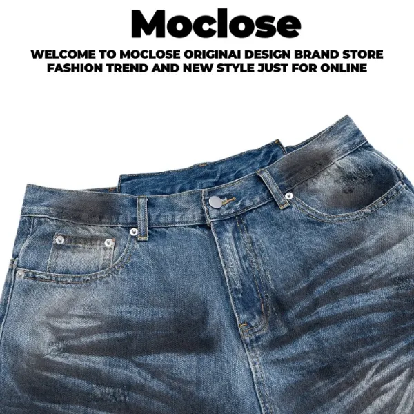 Design Moclose Brand Distressed Wide-Leg Denim Shorts Blue Shorts - 22
